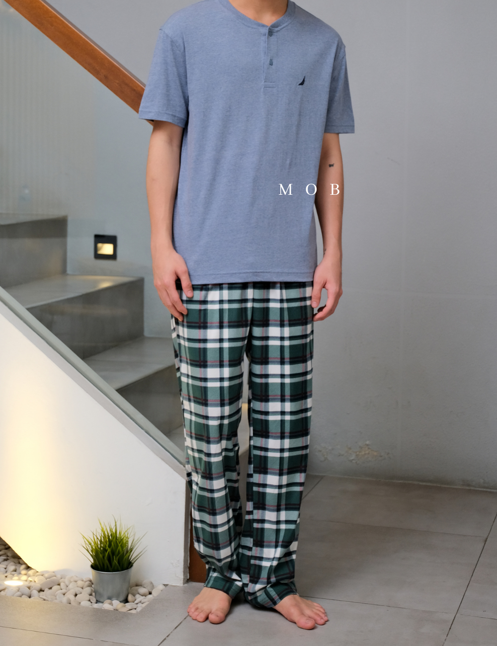 NTSST02001A Henley SS Tee Blue Misty (XL ONLY)