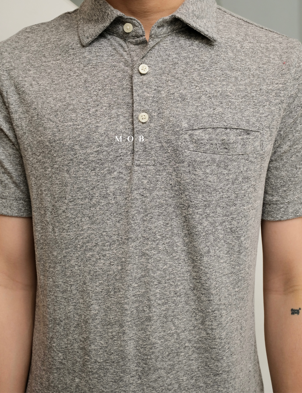 GFPS07001A Basic Pocket Polo Shirt Grey Misty