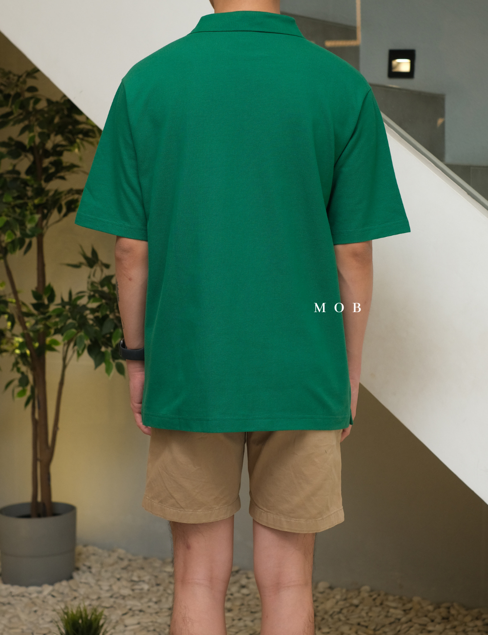 MSSPSS01002C SLIT NECK Pique Polo SS Green