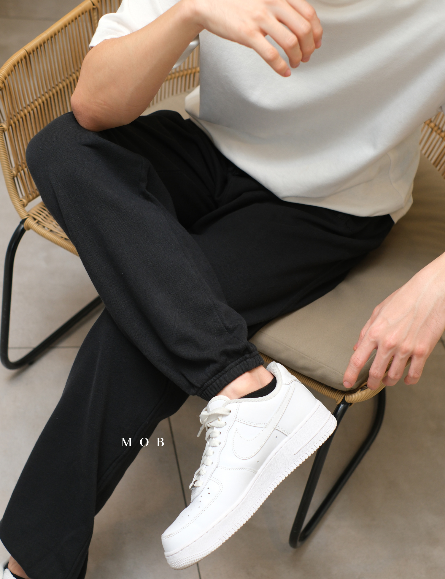 CHMPSP06003A Lightweight Fleece Sweatpants Vintage Black