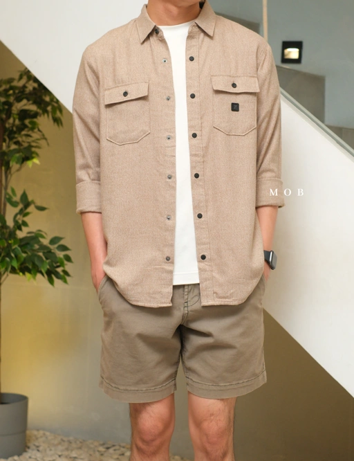 Image of ROALSS02001B Nordsman Flannel LS Shirt Khaki Misty