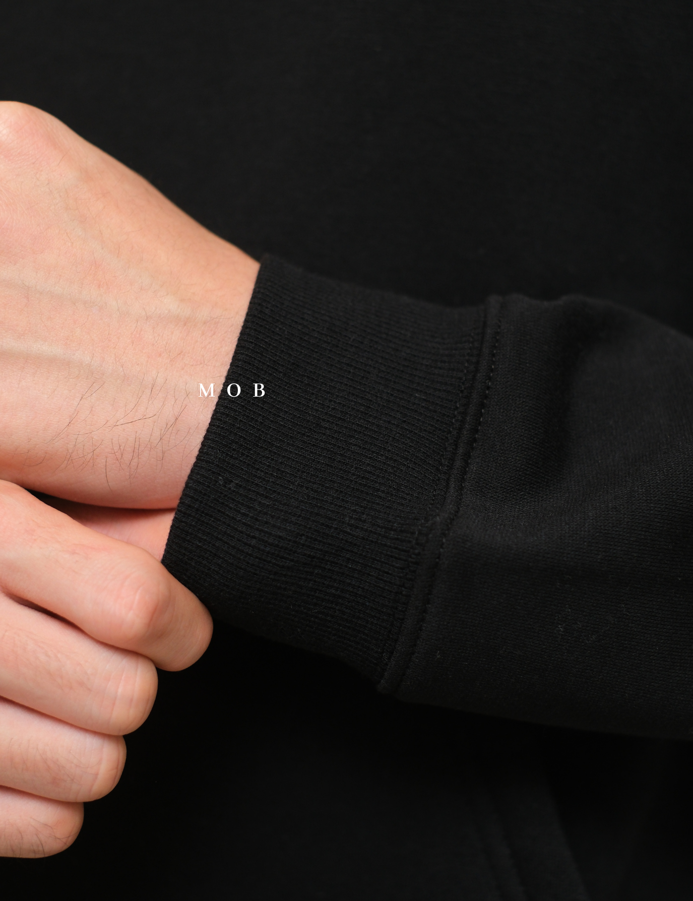 HMHOD03001C RELAXED FIT Pullover Hoodie Black V1