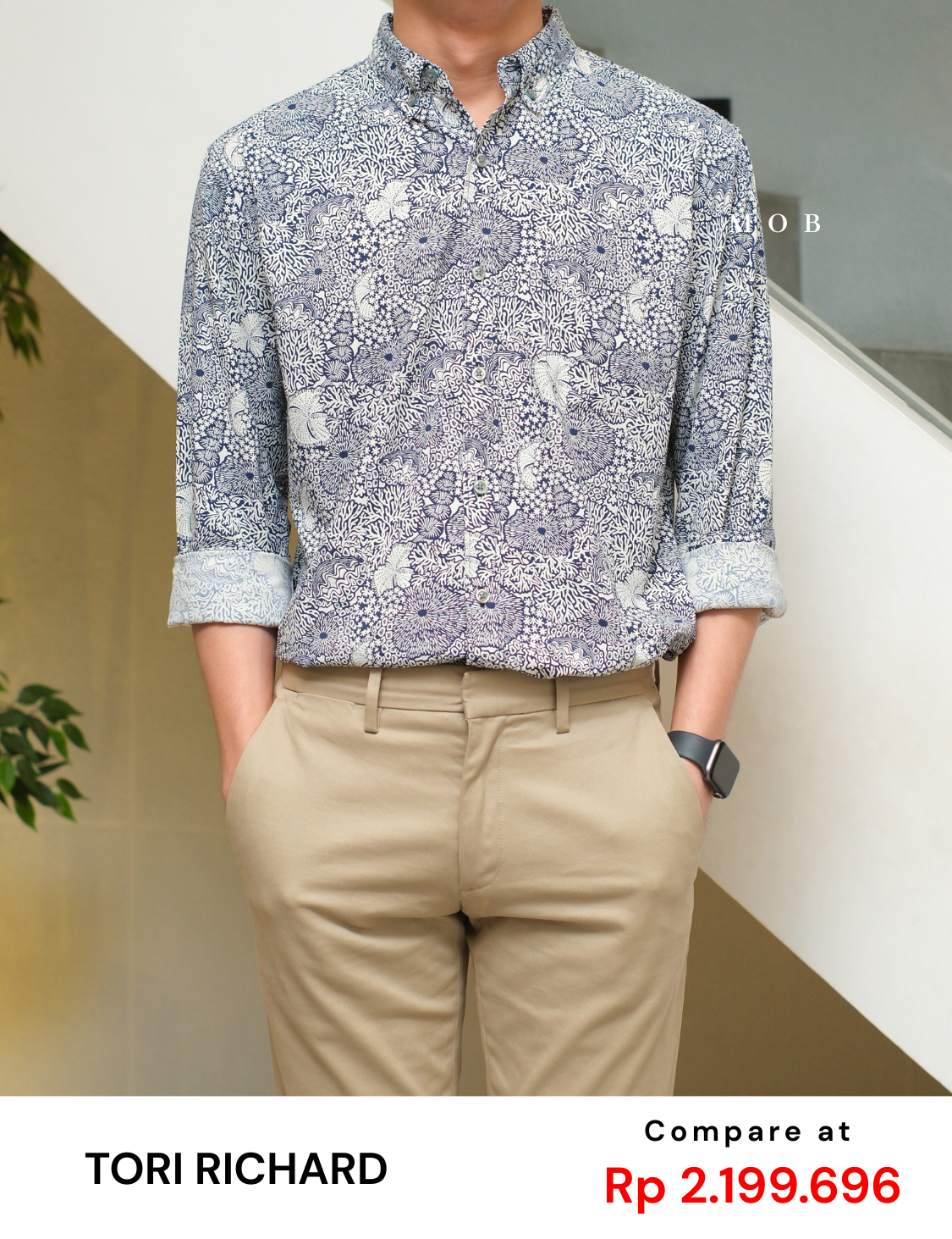 TORLSS01005 Printed LS Shirt Navy Floral