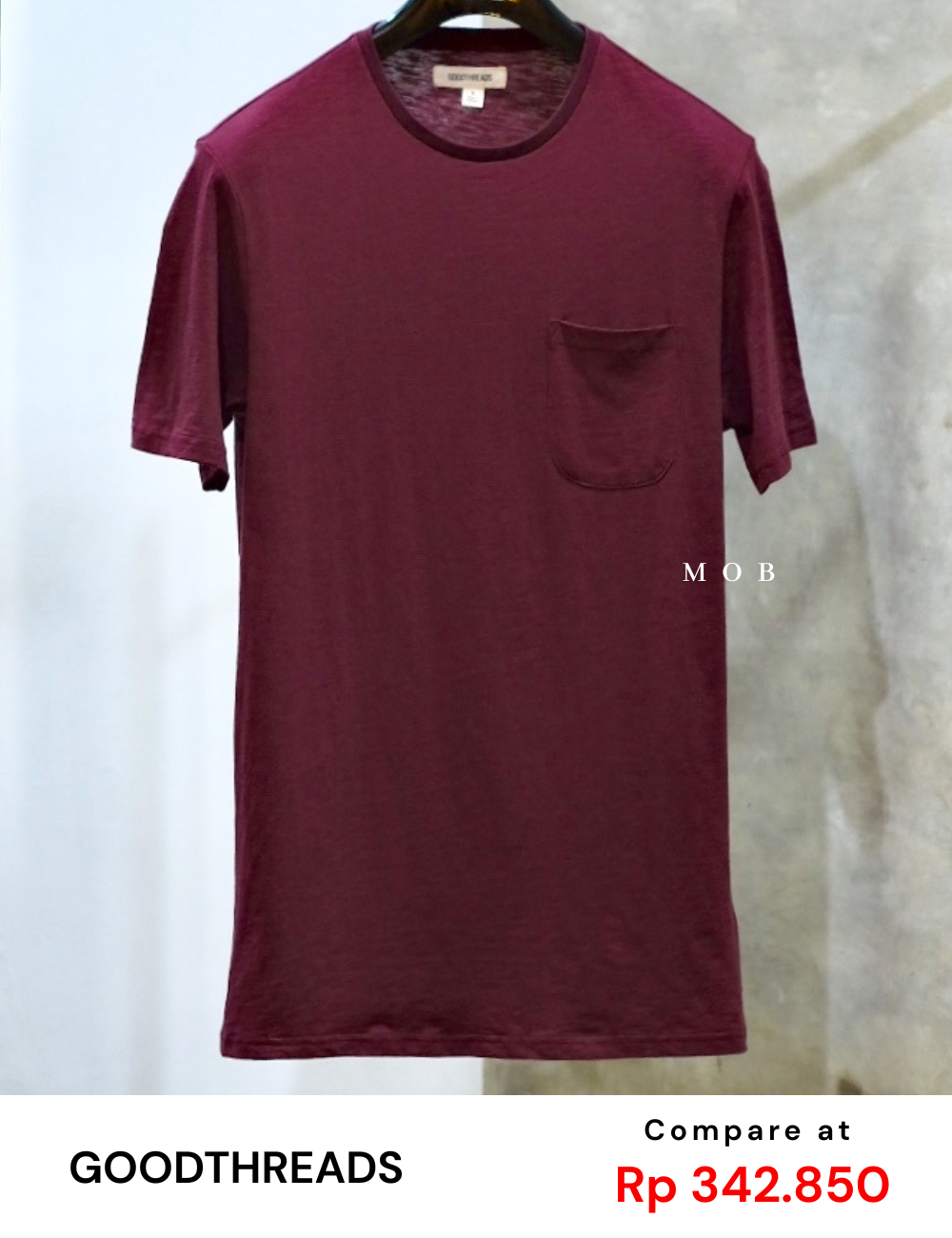 GTSST01003B Slub Pocket SS Tee Maroon
