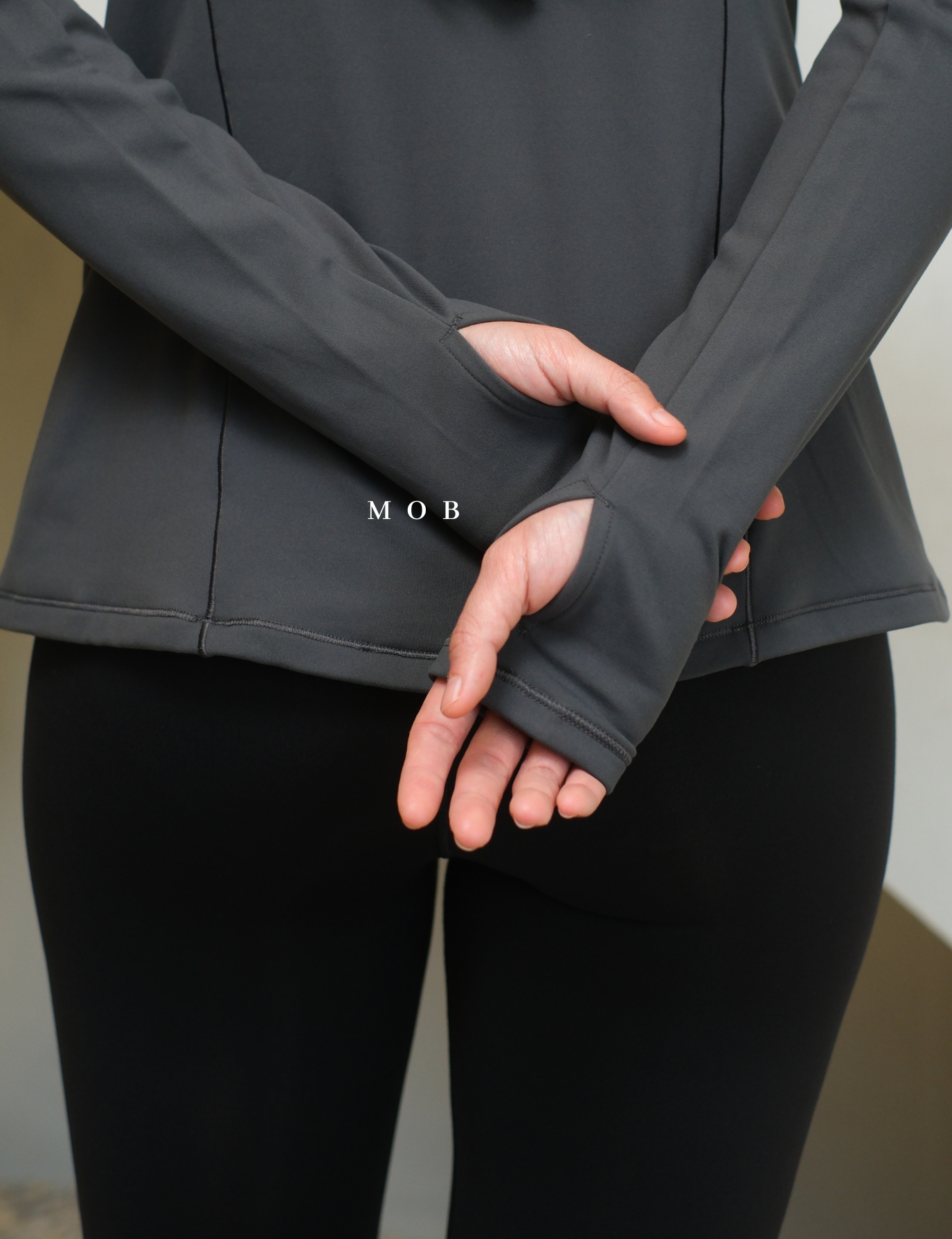 SPYJ03001B Active 1/2 Zipper Jacket Dark Grey