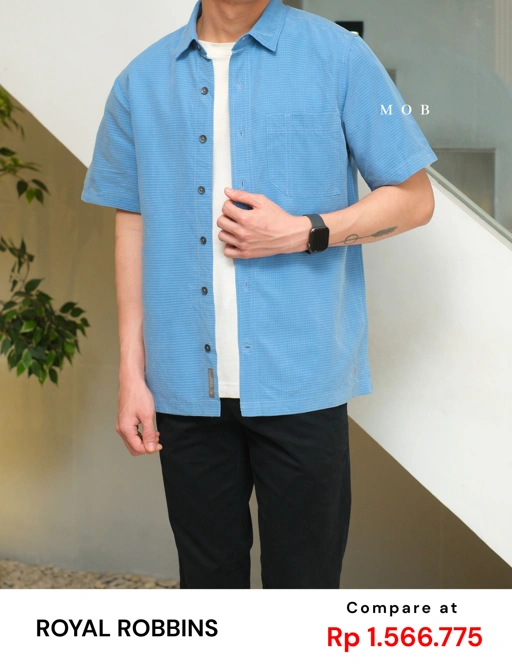 RRBSSS01001F Desert Pucker Dry SS Shirt Blue