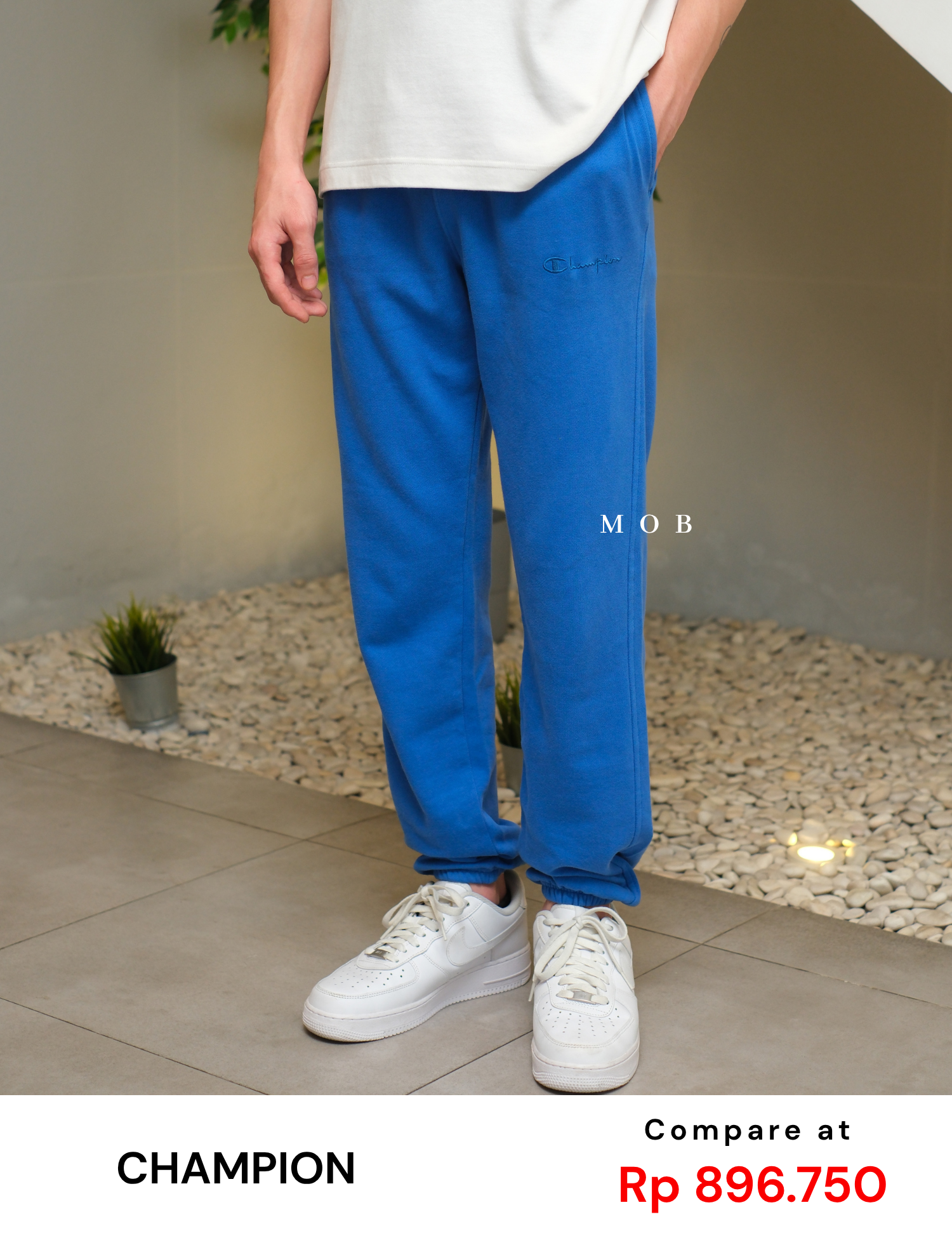 CHMPSP06003B Lightweight Fleece Sweatpants Vintage Blue