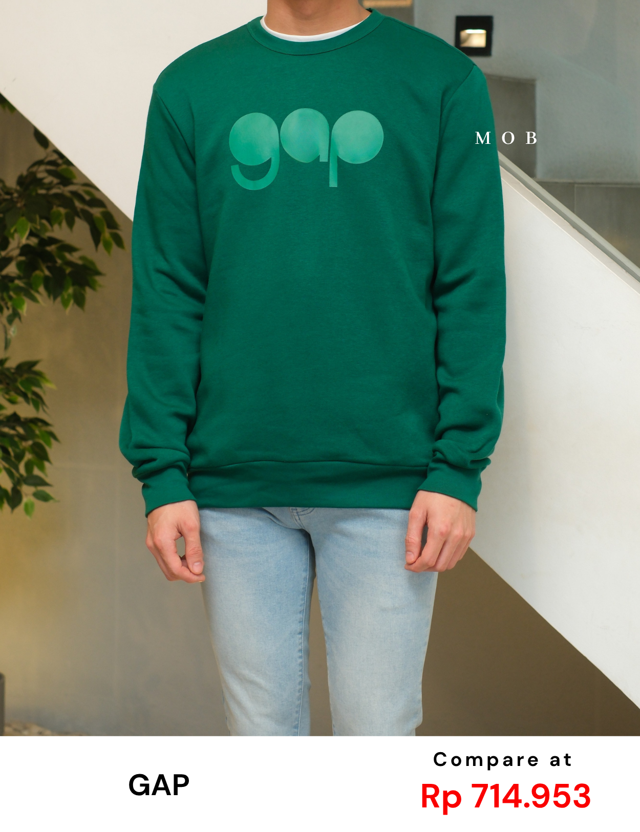 GPSW01001B Retro Logo Sweatshirt Dark Green