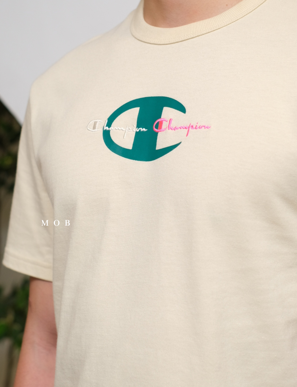 CHMPSST2004B Heritage Double Script Logo SS Tee Beige
