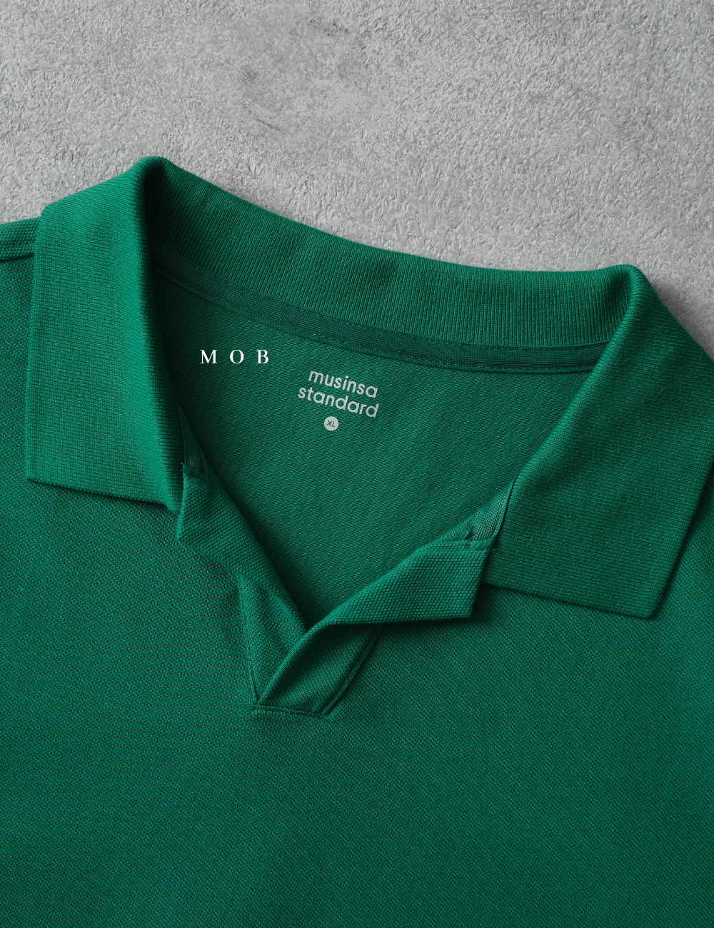 MSSPSS01002C SLIT NECK Pique Polo SS Green