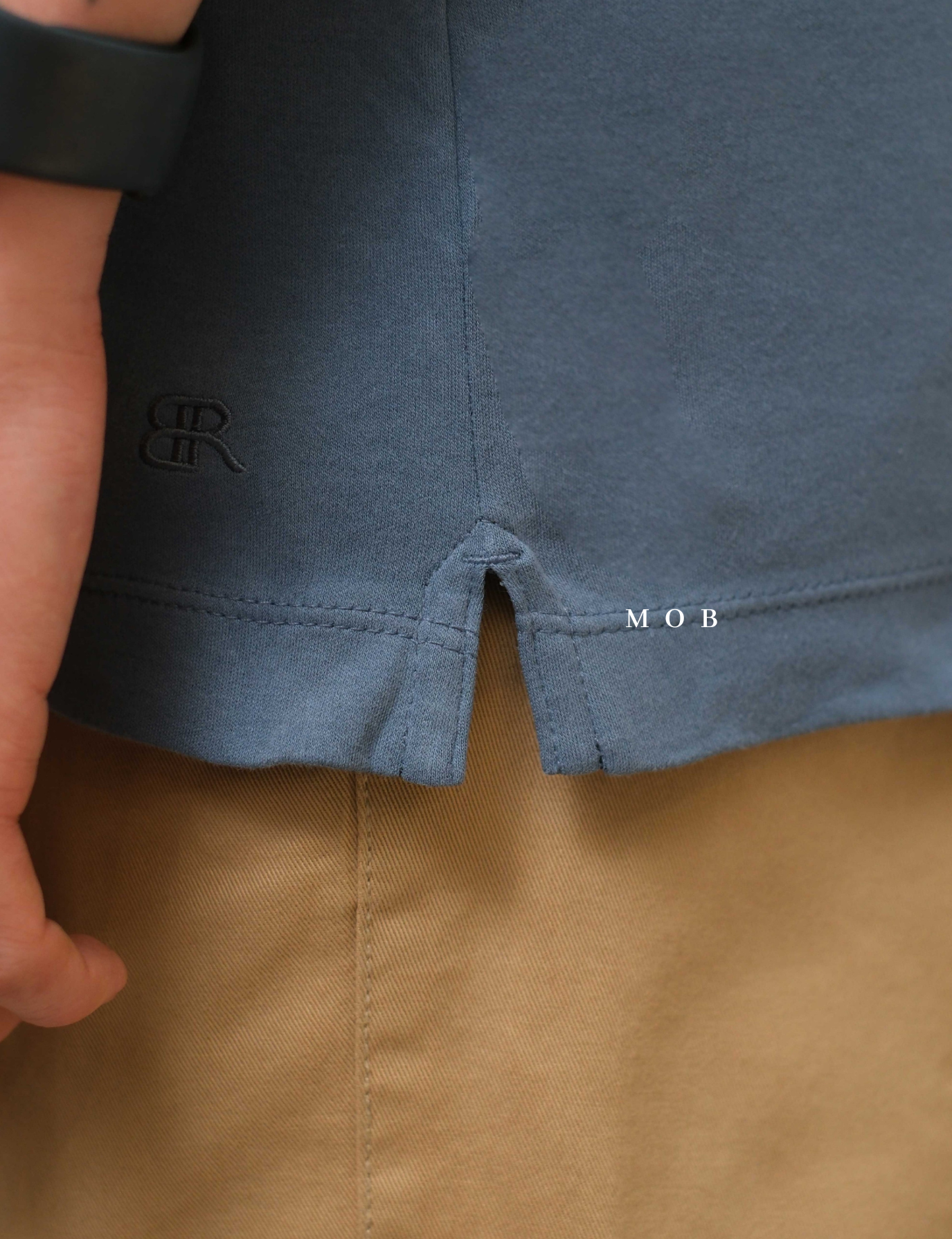 BRPSS01001B Luxe Touch Performance Polo SS Blue Grey