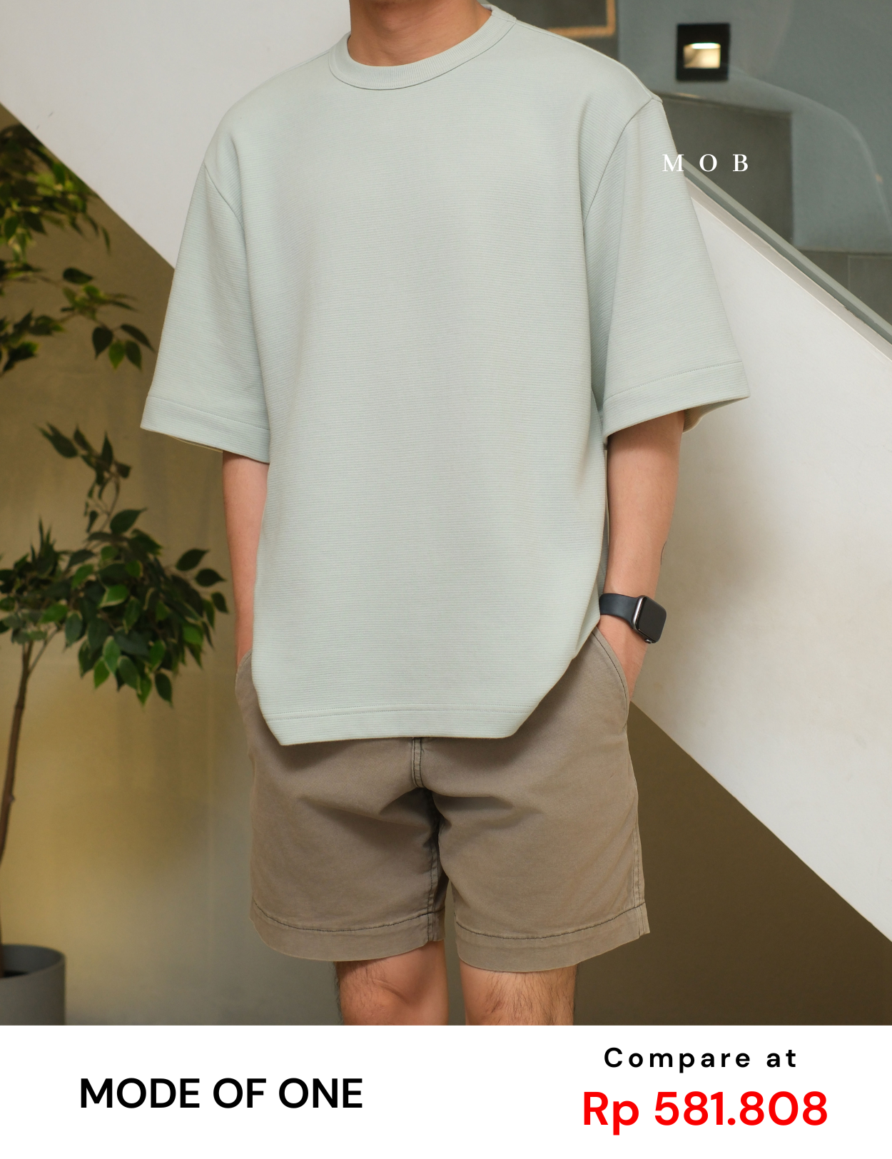 MODSST01002C Oversized Ottoman Knit Rib SS Tee Mint