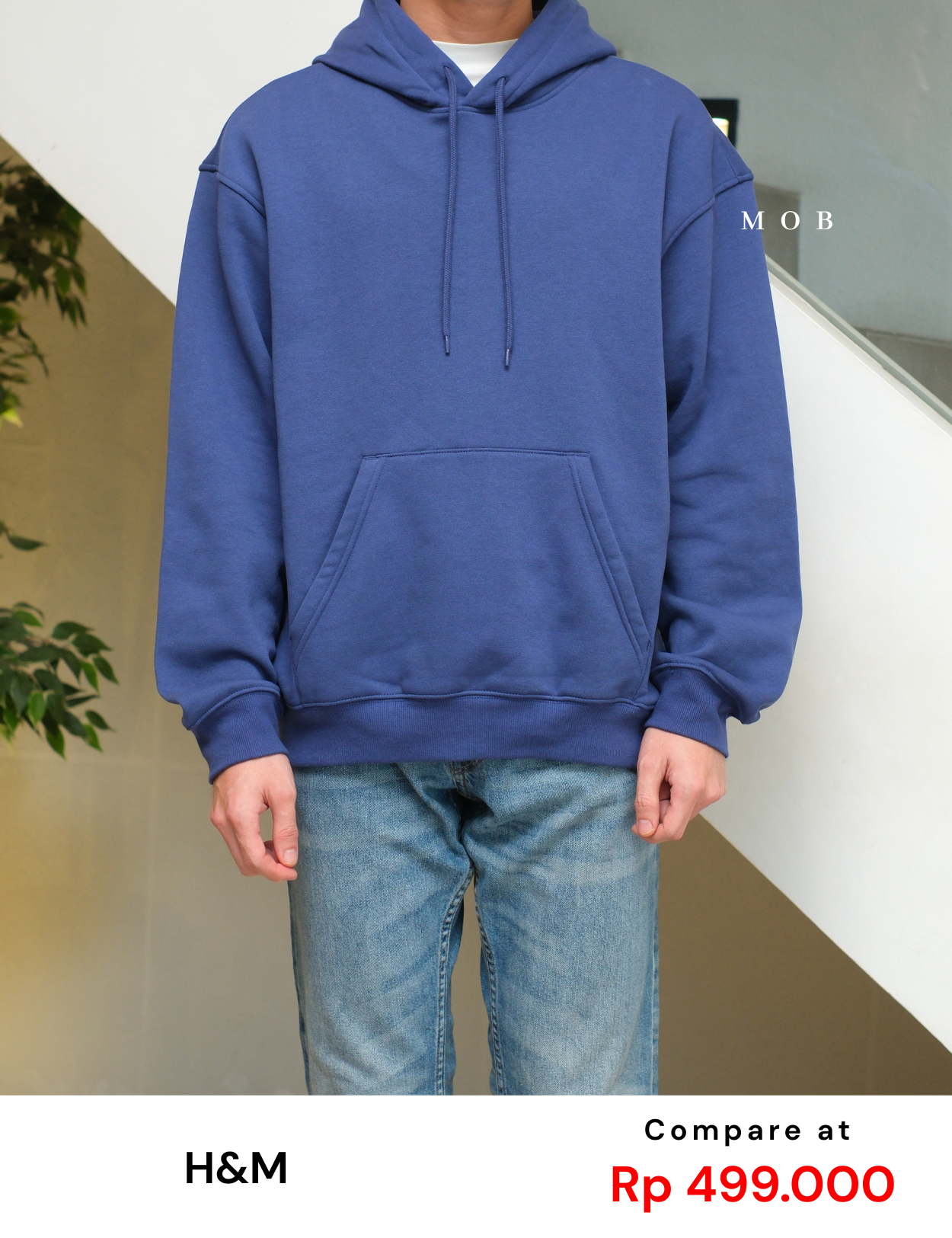 HMHOD03001G RELAXED FIT Pullover Hoodie Iris Blue