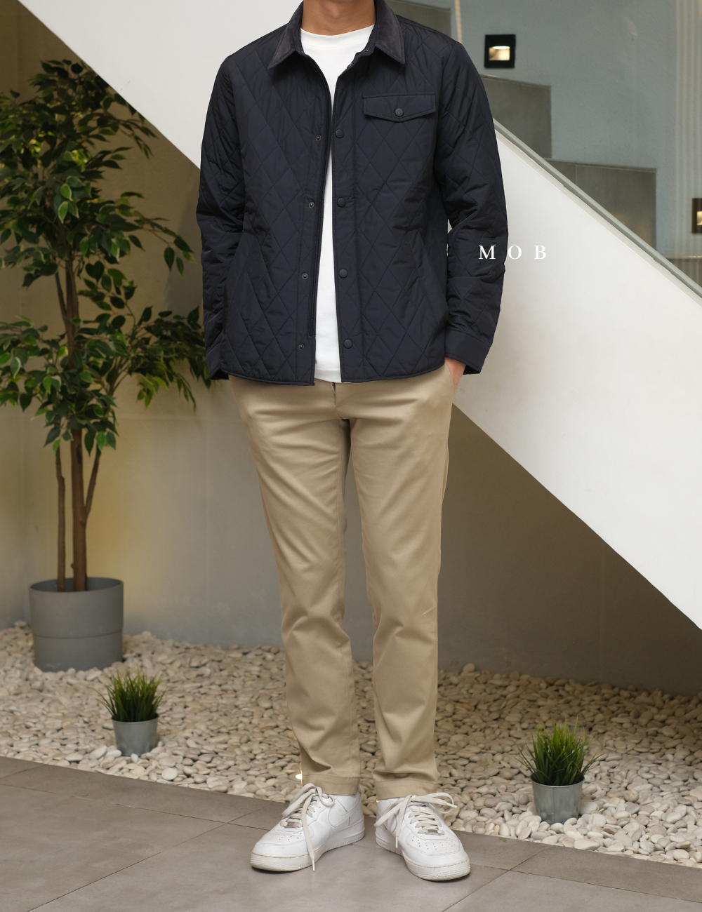 SPJ01001 Quilted Jacket Navy