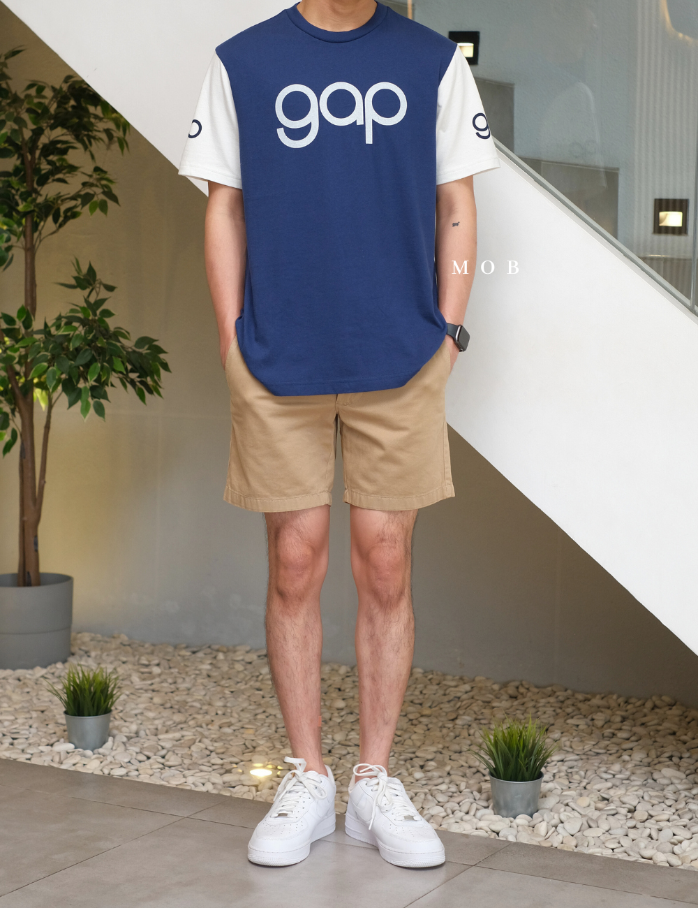 GPSST1901 Colorblock Logo SS Tee Blue