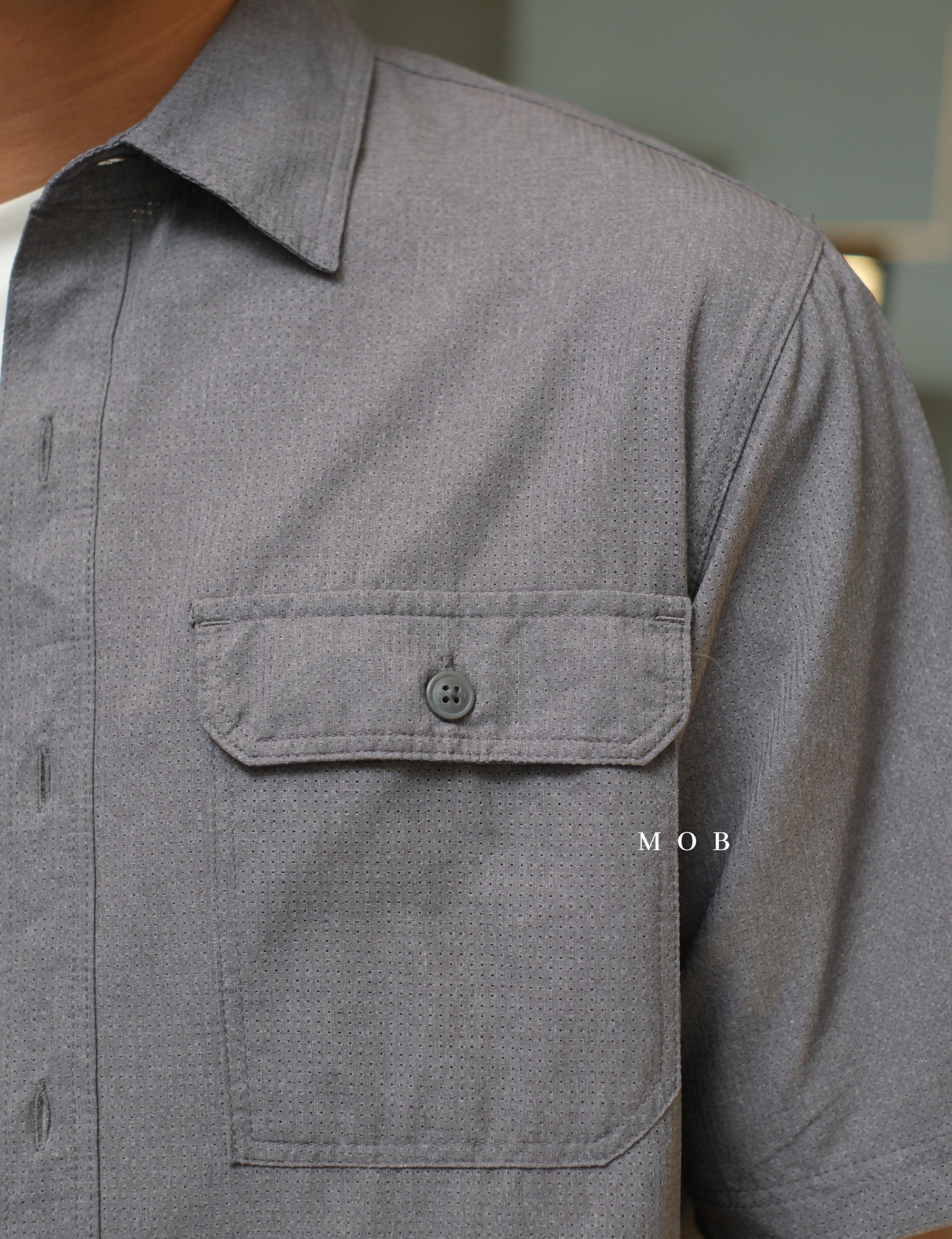 CNBSSS03001A Quick Dry Classic Fit SS Shirt Grey