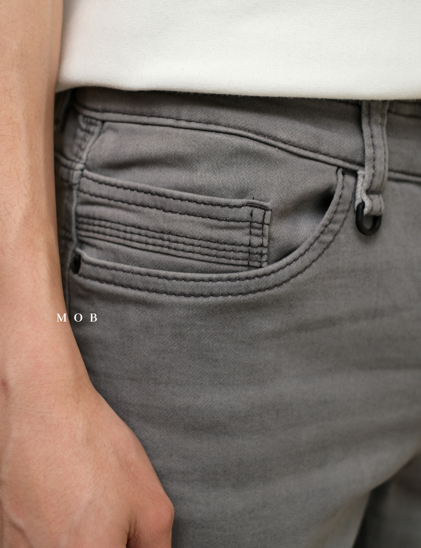 CASR01001 Active Denim Shorts Smoke Grey