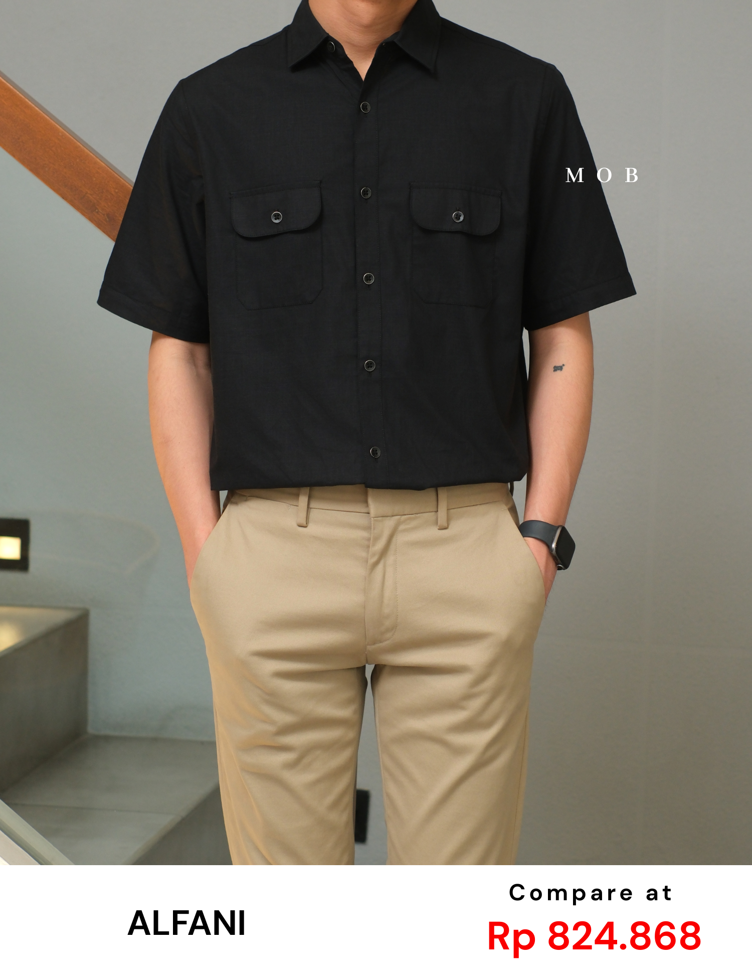 AFSSS01001E Warren Pocket SS Shirt Black