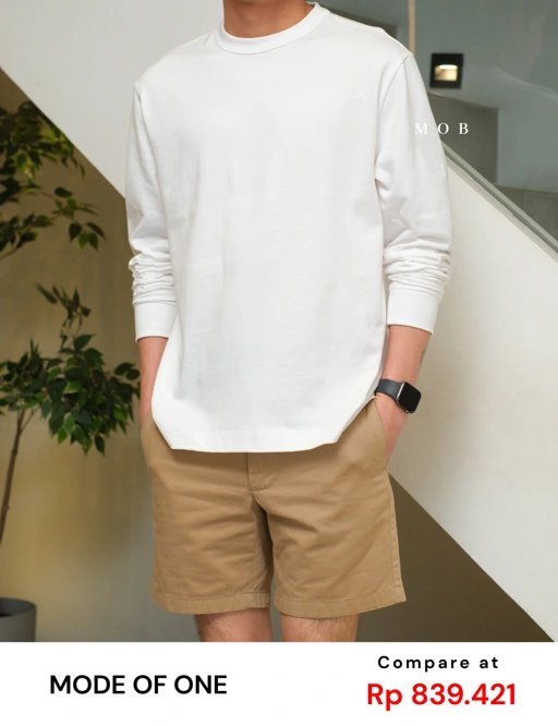 Image of MODLST01002C Basic Relaxed LS Tee White