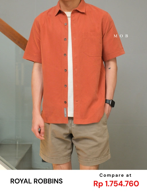 Image of RRBSSS01001E Desert Pucker Dry SS Shirt Coral