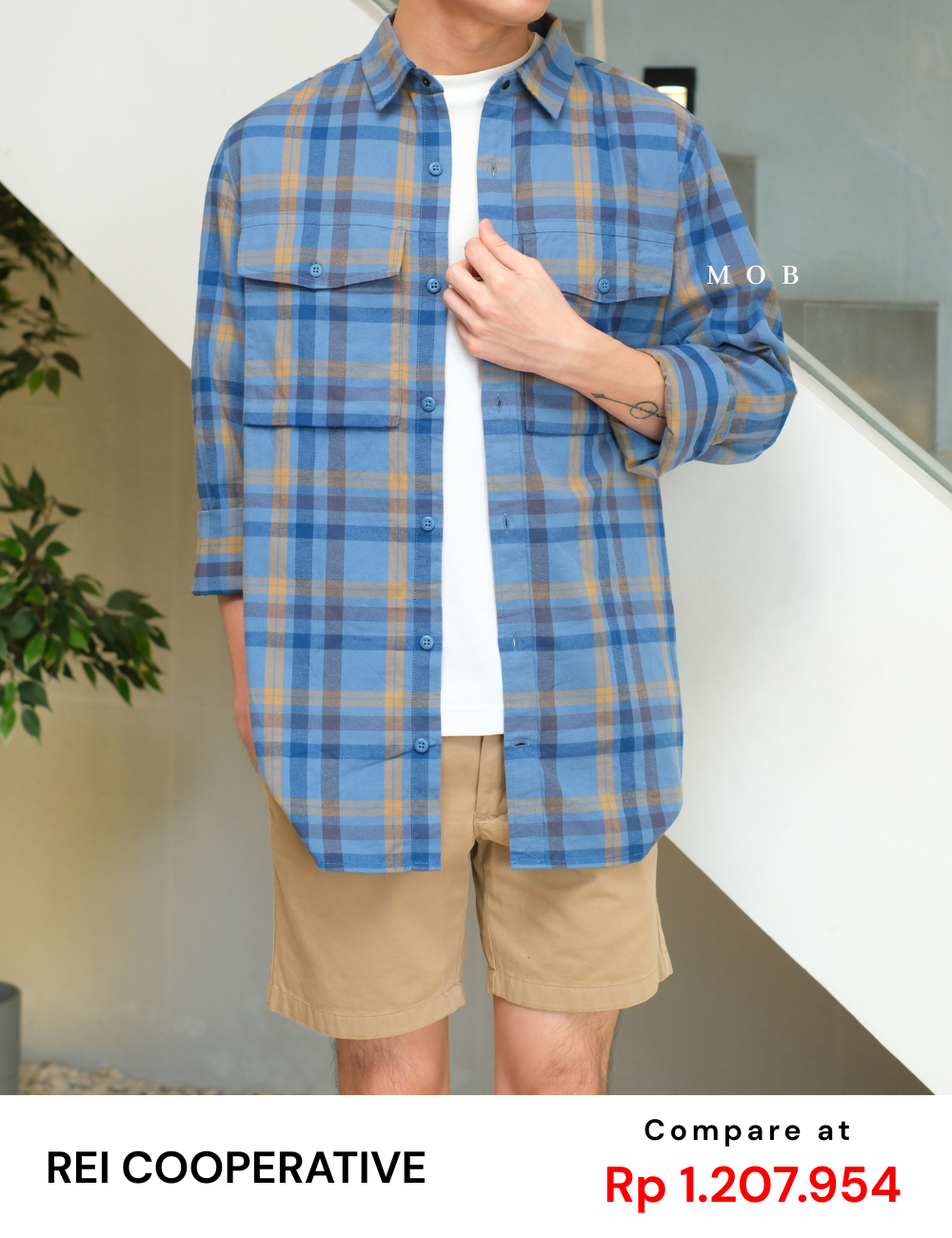 REILSS01005A Wallace Lake Flannel LS Shirt Blue Yellow Plaid