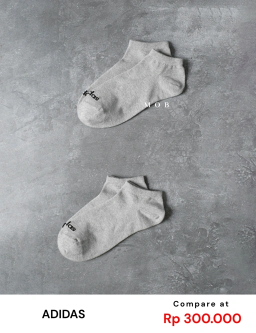 Image of ADDSSO01003C Thin Linear Low Cut Socks Grey (2 PASANG)