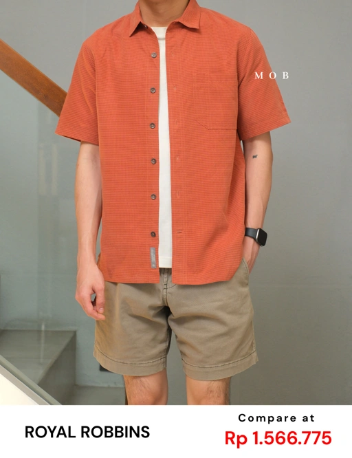 RRBSSS01001E Desert Pucker Dry SS Shirt Coral