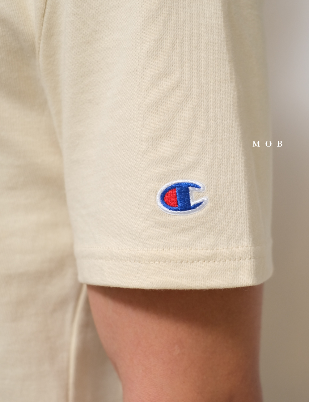 CHMPSST2004B Heritage Double Script Logo SS Tee Beige