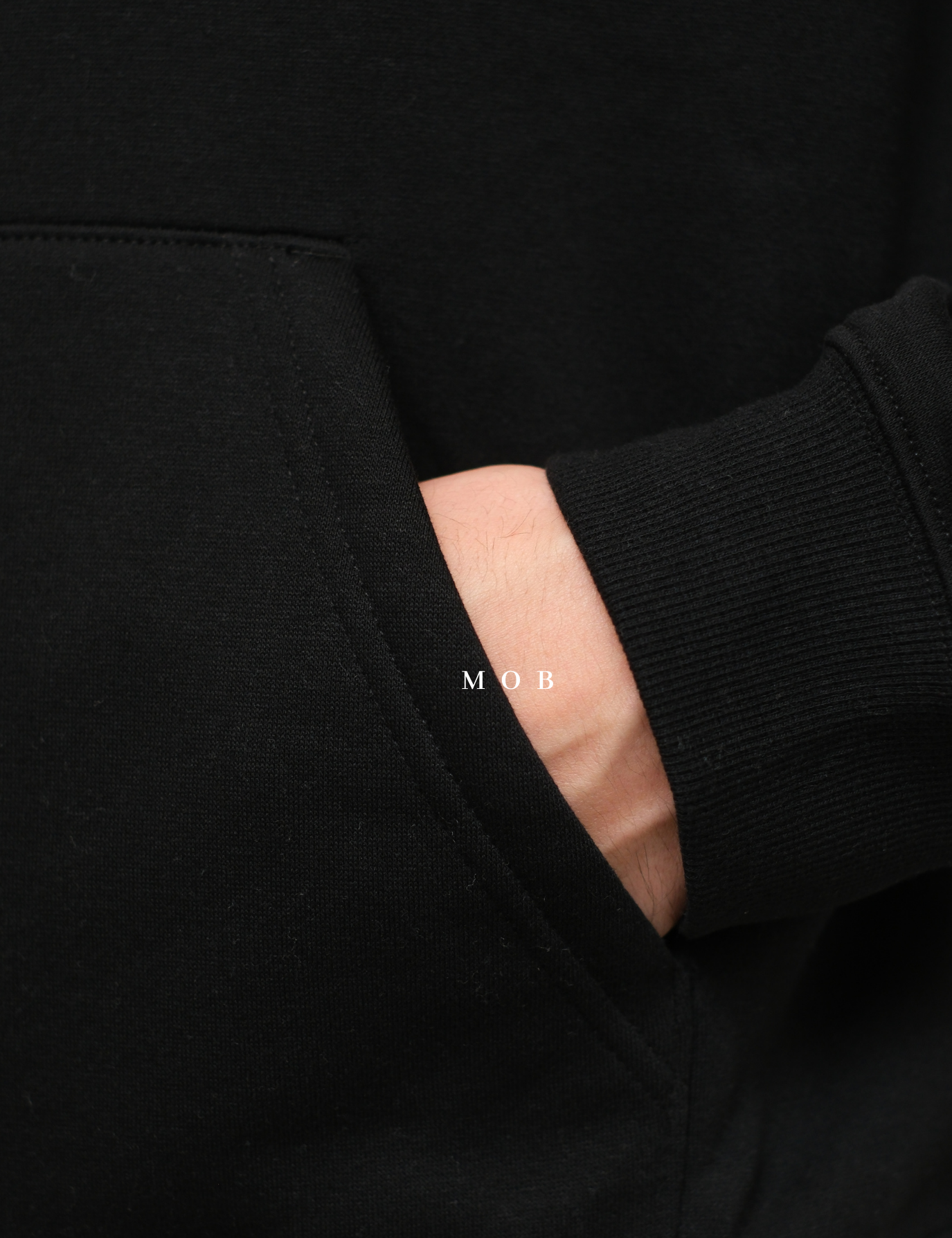 HMHOD03001C RELAXED FIT Pullover Hoodie Black V1