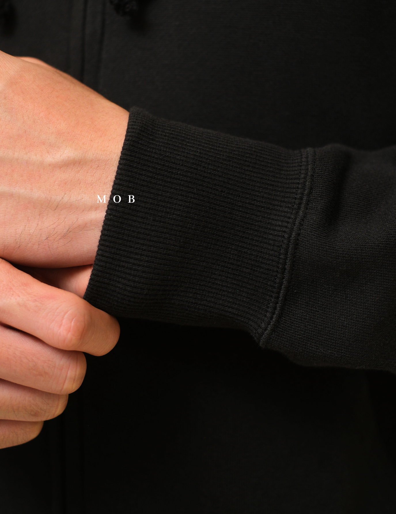 CHMPFZ04003 Script Logo Full Zip Hoodie Black
