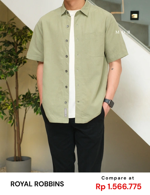 RRBSSS01001H Desert Pucker Dry SS Shirt Green