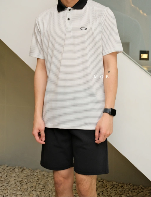 Image of OAKPS03002 Divisional Stripe Polo SS White Stripe