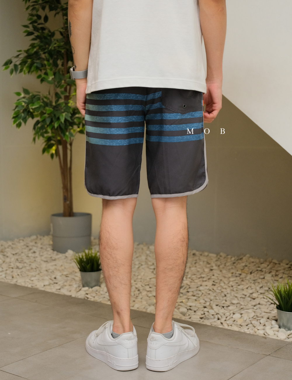 QSBS03005 Charcoal Yellow Colorblocked 20" Boardshorts