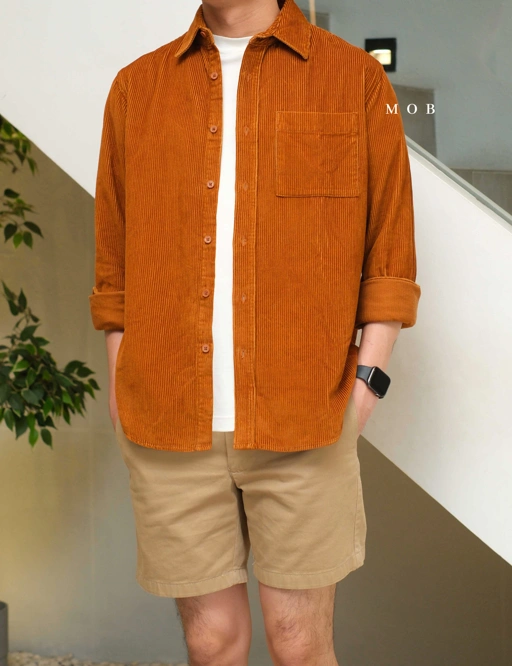 Image of SUNLSS01002B Corduroy LS Shirt Brown