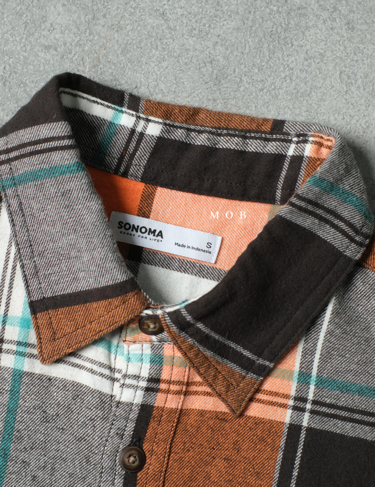 SNMLSS01010 Super Soft Flannel LS Shirt Orange Black Plaid
