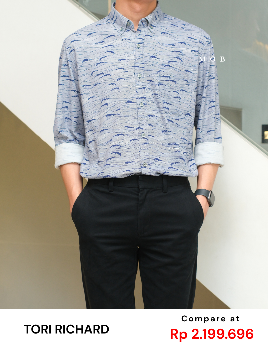 TORLSS01008 Printed LS Shirt Navy Wave