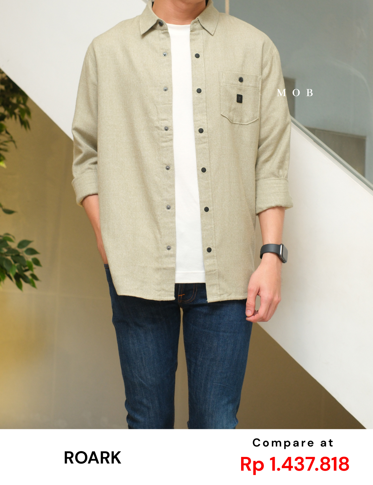ROALSS02002A Nordsman Flannel LS Shirt Sage Green Misty