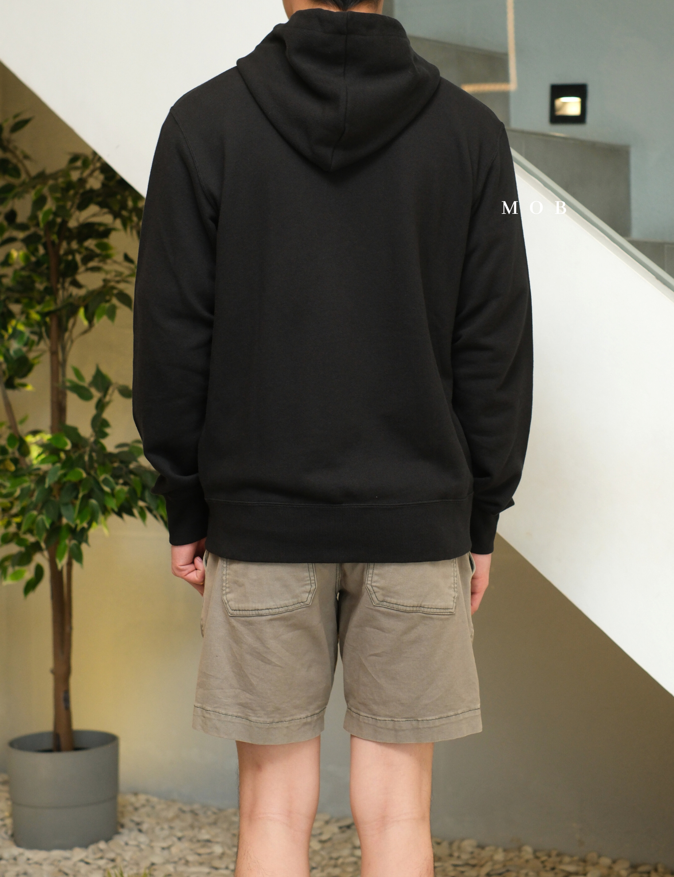 CHMPFZ04003 Script Logo Full Zip Hoodie Black