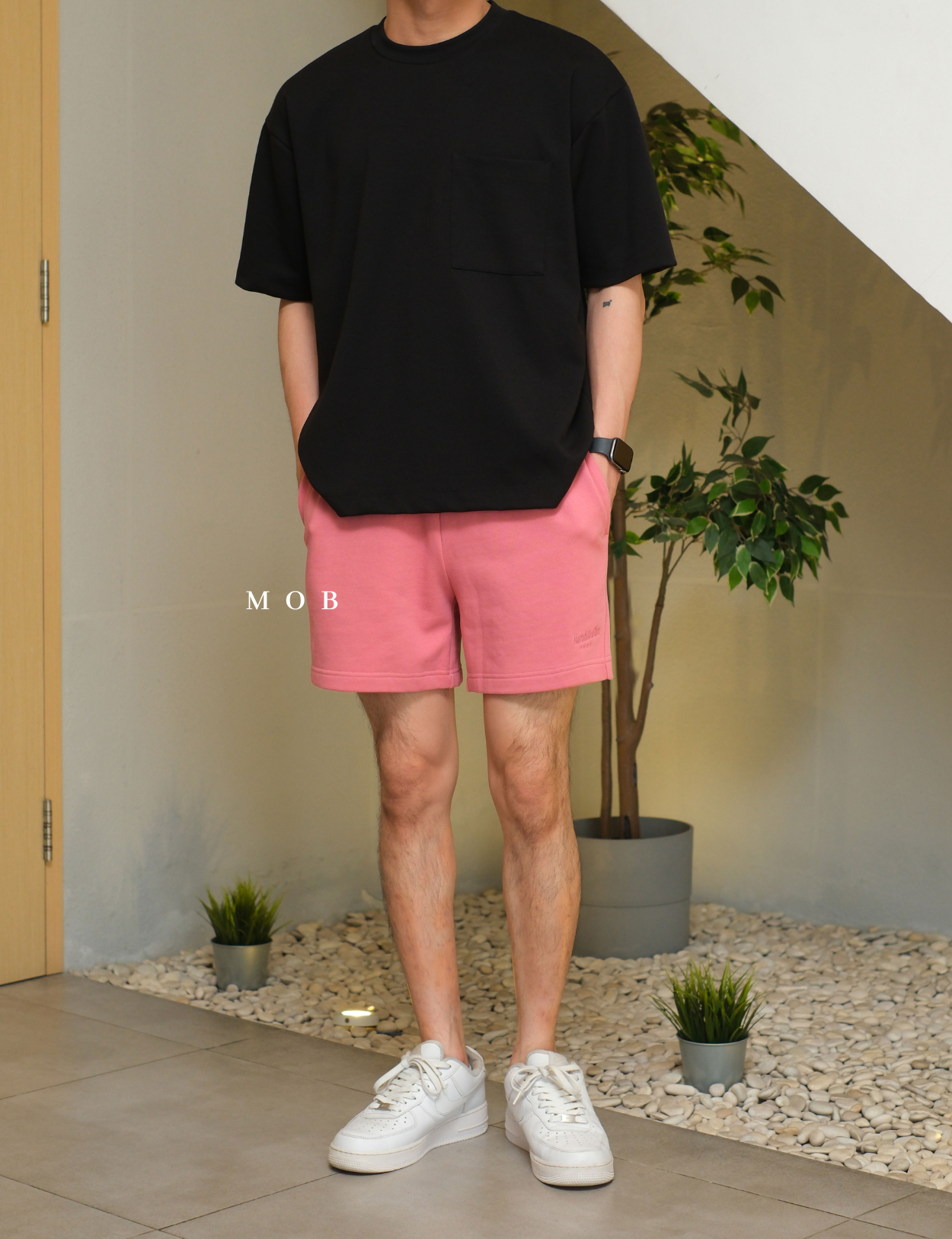 PTDSR01001F Basic Sweatshorts Pink