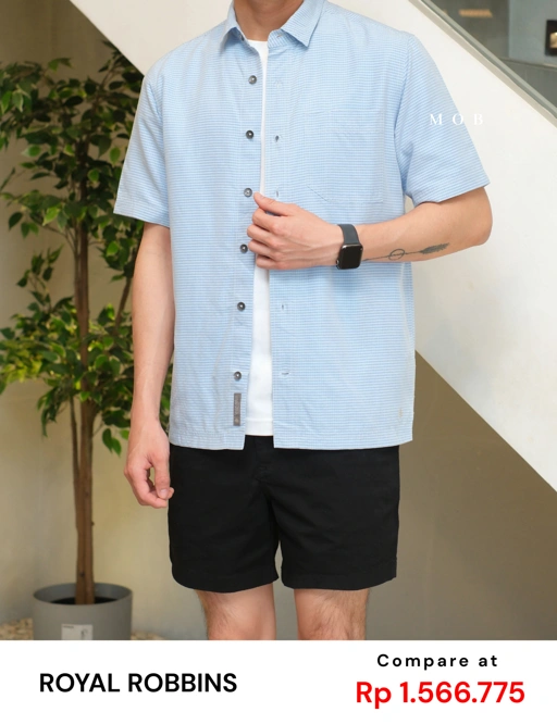 RRBSSS01001I Desert Pucker Dry SS Shirt Light Blue