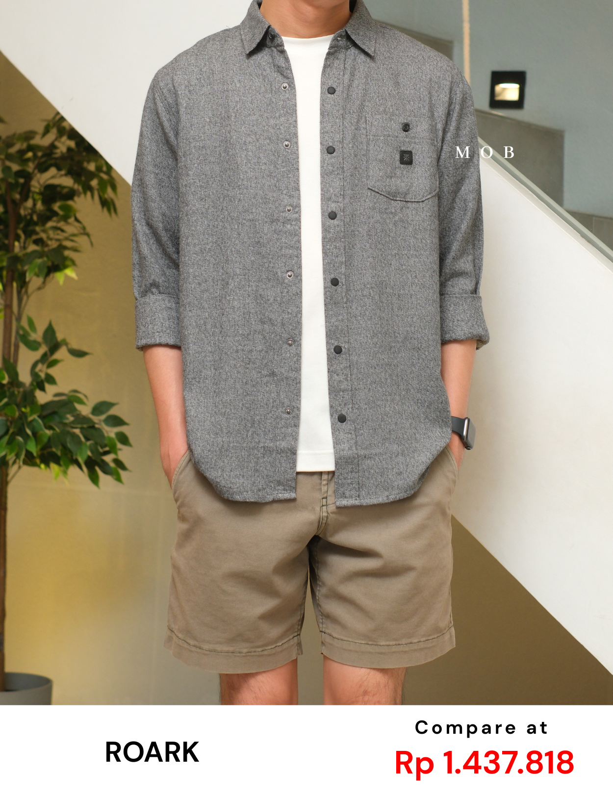 ROALSS02002B Nordsman Flannel LS Shirt Black Grey Misty