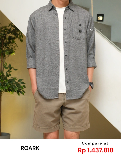 Image of ROALSS02002B Nordsman Flannel LS Shirt Black Grey Misty