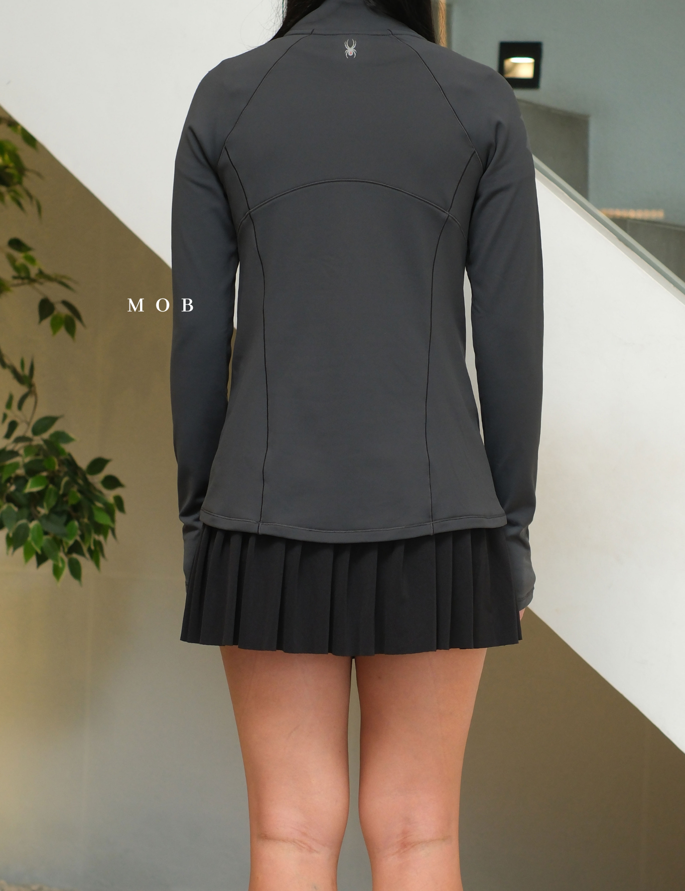 SPYJ03001B Active 1/2 Zipper Jacket Dark Grey