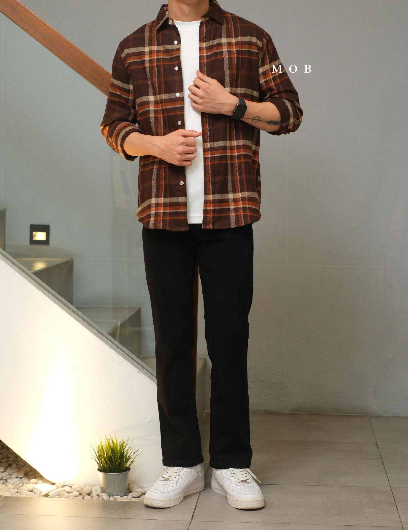 SPLLSS04001 Flannel LS Shirt Brown Plaid