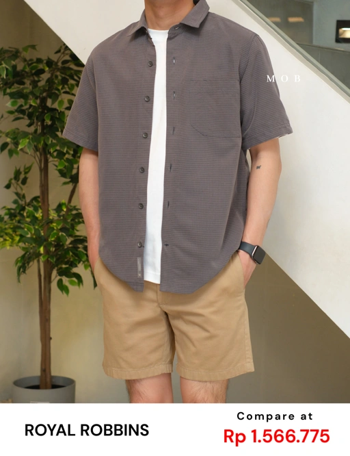 RRBSSS01001J Desert Pucker Dry SS Shirt Grey