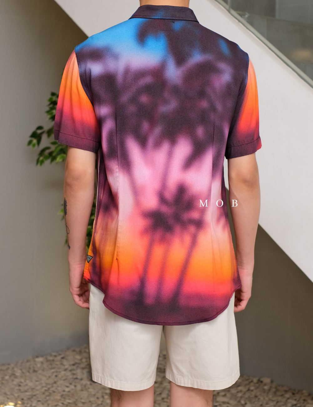 GSSSS01001 Eco Rayon Blurred Palms Shirt