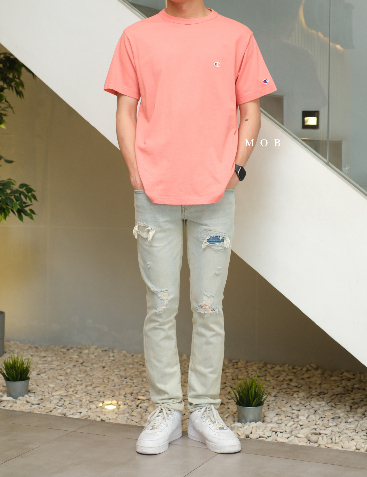 CHMPSST2403G C Small Logo SS Tee Guava