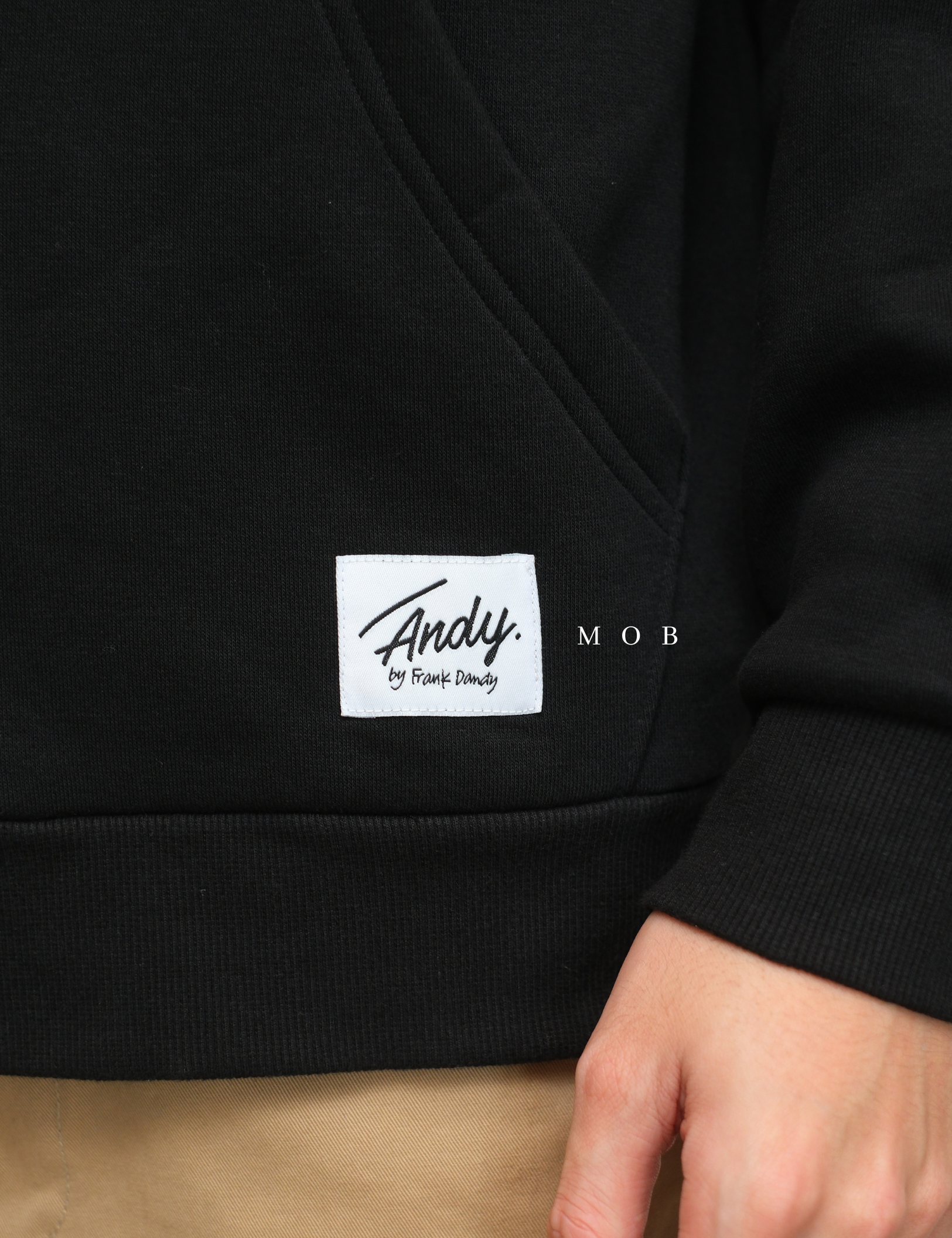 ANDFZ01001 Basic Full Zipper Hoodie Black