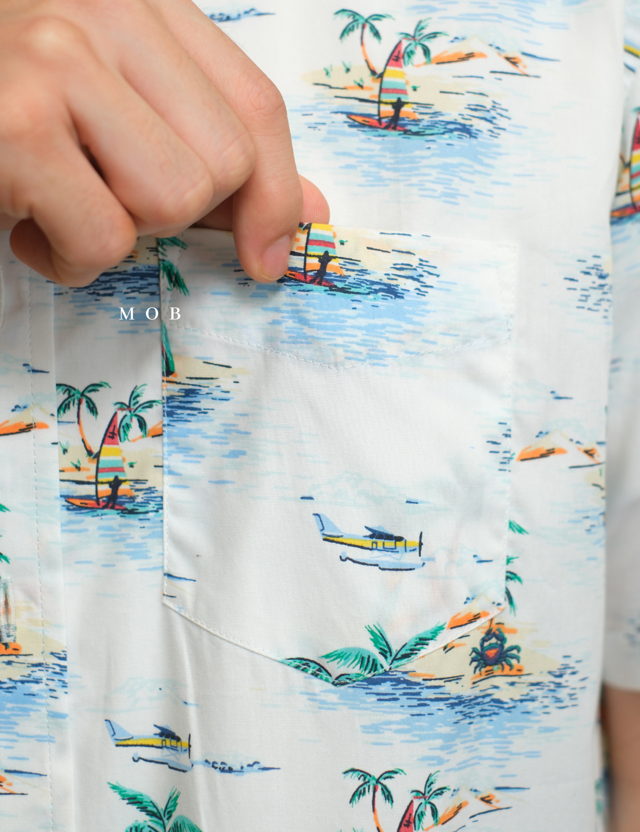 CLRSSS03005 Palm Tree Islands SS Shirt White