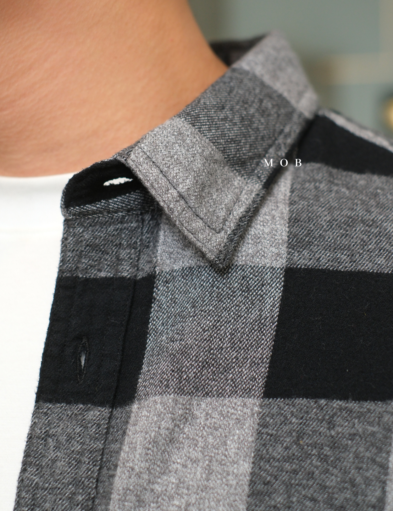 SNMLSS01005A Super Soft Flannel LS Shirt Black Grey Plaid